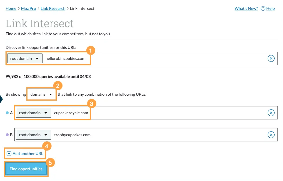 link intersect tool by moz pro