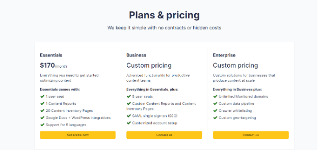 Pricing plans for cleascope